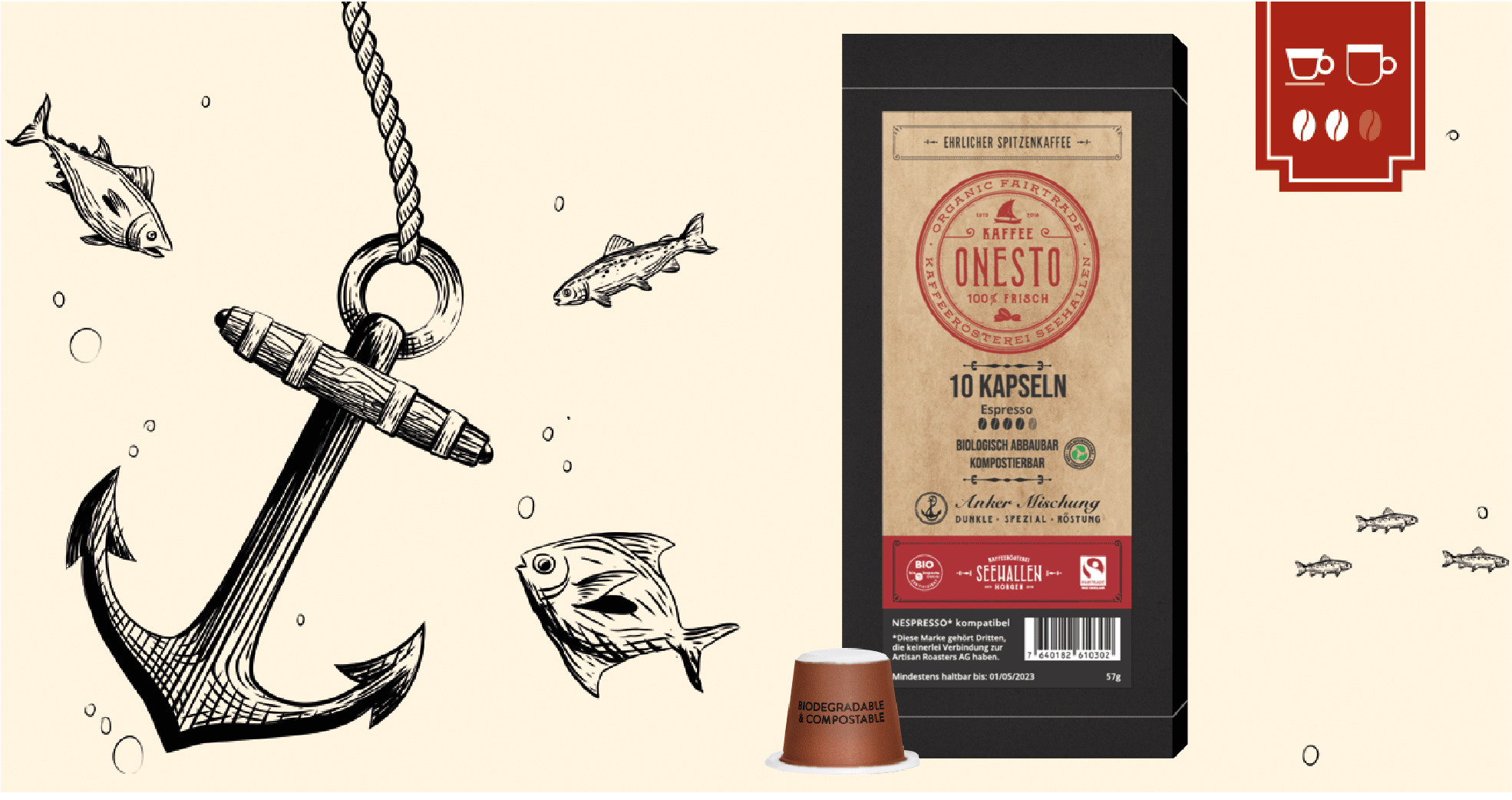 ONESTO – Anker Mischung Kaffeekapseln (10 Stk.)